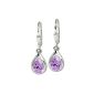 Silver Dream Ladies Earrings tear purple 925 sterling silver SDO520V (jewelry)