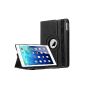 Bingsale 360 ​​Leather Case for iPad Air with flap / stand positioning support and wakes (black)