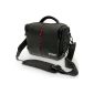 igadgitz Medium Black Water resistant camera bag Messenger bag for SLR DSLR Bridge Camera with Rain Cover + shoulder & waist strap (Electronics)