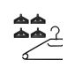 Set of 40 plastic hangers - 41 x 22 cm - black - with swivel hook, bar for trousers, skirts and notches holder tie