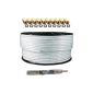 135dB 100m coaxial cables SAT Pure copper coax cable KU antenna cable 5 Shielded for DVB-S / S2 DVB-C and DVB-T BK installations +10 plated F connectors with rubber ring protective film for free of HB digital (electronic)