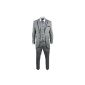 Men Light Grey 3 Piece Suit coal wedding prom Trim Blazer Vest pants (clothing)