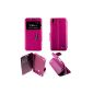 Case Folio Case Cover Window G620S Huawei Ascend - Fuchsia Pink (Electronics)