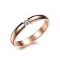 JewelryWe Woman Jewelry Ring Cubic Zirconia Stainless Steel Alliance Wedding Rings Gold Width 2.9mm Color Pink With Gift Bag (Ring size 54.5) (Jewelry)