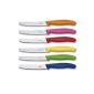 Victorinox 6-piece table knife set with serrated edge in green, red, blue, yellow, pink, orange (household goods)