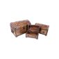 Pirate's Chest 23x16x16 cm light brown treasure chest look solid wood storage box ...