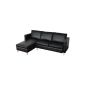 Black leather sofa 194 x 127 x 60 cm