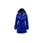 Damenmantel THE ORANGE TAGS Military Army style parka jacket with belt and buttons Plus size: 36 - 48-38, Royal Blue (Textiles)