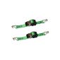 Pair (2pc) Automatic strap selbstaufwickelnd claw hook lashing Retractable Ratchet Tie Down Ratchet automatic belt ratchet straps 1,85m 600kg strapping EN 12195-2 iapyx®, (Misc.)