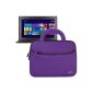 Evecase Transformer Book T100 T100TA neoprene sleeve with handle - Purple and Black Asus Transformer Book T100 T100TA 10.1 Window 8.1 tablet PC (Electronics)