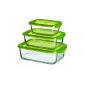 Luminarc, serial Keep, Vorratsdosenset rectangular 3-piece with 1 Vorratsdose 37 cl, 76 cl Storage Container, Storage Container 122 cl, used in the freezer and take no color or smell of (household goods)