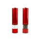 Andrew James - Electric salt and pepper mills set of stainless steel In Red Metallic - 2 years warranty (household goods)