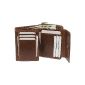 Brown Bear, Brown leather wallet women zipper, 23 compartments, product description, see below, BB Country No.  16 (textiles)