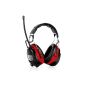 Auna Jackhammer soundproof ear protection headphone earmuffs with radio for the site and mowing the lawn (AM / FM radio, MP3 player and smartphone access, high wearing comfort, lightweight 325g) black-red (Electronics)