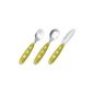 NUK Easy Learning Maxi Cutlery, 3-piece, stainless steel, children bite-sized, rounded edges and prongs (Baby Product)