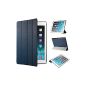EasyAcc iPad Air 2 Smart Case Cover Leather Case Cover Bumper Case Bag Leather Case Ultra Slim Leather Folio Flip Case Case with Stand Function / Auto Sleep Wake Up for iPad Air 2 / ipad 6 - Dark Blue, Ultra Slim (Electronics)