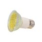 Coloured LED Spotlight 230V, Diameter 50mm, E27 socket with 18 superbright LEDs, power consumption: 1W, 70 cd, yellow (household goods)