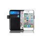 JAMMYLIZARD | Luxury Wallet Leather Case Cover for iPhone 4 and 4S, black (Accessories)