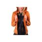 erdbeerloft - ladies jacket, imitation leather jacket with fur hood, brown rust, 36-42