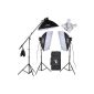 15x190w bulb complete professional lighting kit Photo Studio Softbox 2850W continuous lighting kit, 3 * lighting stands and boom arm * 1 bag of sand with reflector panel / folding diffudeur 110cm with bag provided (Electronics)