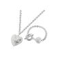 Zoe Louise - necklace and bracelet set - Plated Brass - 7LZ0275 WH (Jewelry)