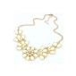 Amonfineshop (TM) bohemia flower pendant necklace Necklace Choker Bib Crystal Chunky Statement (beige) (Jewelry)