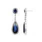 Pear Drop CZ Dangle Earrings - Blue CZ (Jewelry)