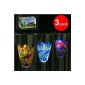 GRDE 3pcs Lot Solar lamps Decorative mosaic for the garden - Waterproof and heat resistant - Gift Idea for Christmas (Pink, Blue, Orange)