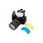 PicknBuy Pop Up Flash Diffuser with Orange, white and blue filter compatible with Nikon, Canon, Fujifilm, Kodak, Konica-Minolta, Lecia, Panasonic, SONY and over (Electronics)