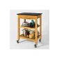 SoBuy trolleys, kitchen trolleys, kitchen shelf made of bamboo with granite countertop; B58xT40xH85cm, FKW28-SCH (household goods)