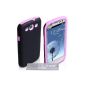 Samsung Galaxy S3 i9300 Case Black / Pink Silicone Gel Hard Combo Case (Electronics)