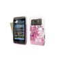 New high quality pink and white floral pattern Silicone Gel Cover For Nokia N8 with free screen protector from Yousave (Electronics)