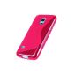 Pink TPU Silicone Case for Samsung Galaxy Mini S5 Model S Line Transparent Back Case Protection Backcover Soft + Ultra Clear screen protector (Electronics)