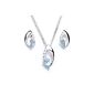 Chic Ladies Jewelry with chain and earrings silver 46cm 0871-1 (jewelry)