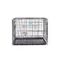 Songmics 2 Doors Dog Cage - Foldable and transportable - with handle and tray - L: 91 x 58 x 64 cm PPD36H (Kitchen)