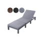 High-quality wicker sunbed lounger with adjustable backrest pad included -. Color choice