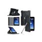 Mondpalast @ 360 rotating Case Cover Shell PU black leather + Stylus louse