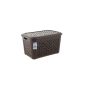 XL Garden chest made of robust plastic in quality braided look with lid!  Design for your home (Wenge) (Housewares)