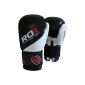 RDX genuine leather boxing gloves punching bag rex fight MMA UFC Black MuayThaigrappling pads (Miscellaneous)