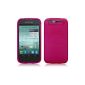 Prima Case - Protective case for Alcatel One Touch 997D / Base Lutea 3 - Transparent TPU Silicone in Pink / Pink (Electronics)