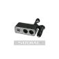 SODIAL (R) car cigarette lighter with dual USB ports and sockets.