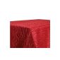 Tablecloth, color selectable, stripes damask fabric, non-iron, square 130x260 cm, Bordeaux