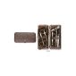 3 Swords - 7 Piece Manicure & Pedicure Case, made of synthetic leather, color: brown, Grade: Made in Solingen (Personal Care)