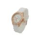 Female Analogue Watch - White Silicone Band copper - Copper Dial Round Back - Brand Ernest - 2346C (Watch)