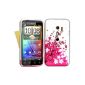 New high quality white and pink Floral Pattern Silicone Gel Cover for HTC EVO 3D with free screen protector from Yousave (Electronics)