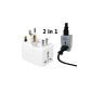 MutecPower Universal Power Adapter Travel - WITH 2 PLUG - all-in-one for the US, UK, EU, AU supported in more than 150 countries - White (Electronics)