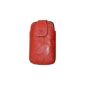 Original Suncase Genuine Leather Case for HTC Desire C in wash-red (Accessories)