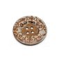 Housweety 10 Brown Pattern 4 holes roundwood button / Buttons 6cm B19219