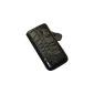 Original Suncase genuine leather bag (flap with retreat function) for iPhone 4 / iPhone 4S in croco-black (Accessories)