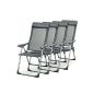 Set of 4 folding garden chairs camping gray alumium 5 positions (Miscellaneous)